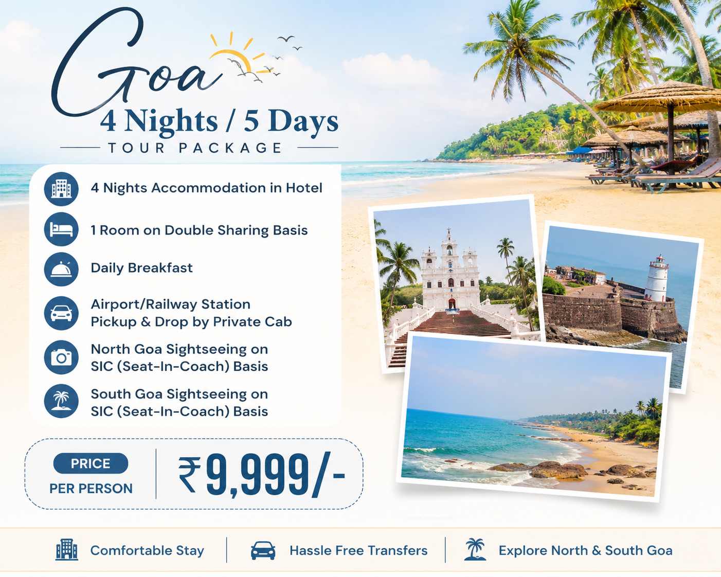 4 Nights 5 Days Goa Tour Package with Beach and Sightseeing