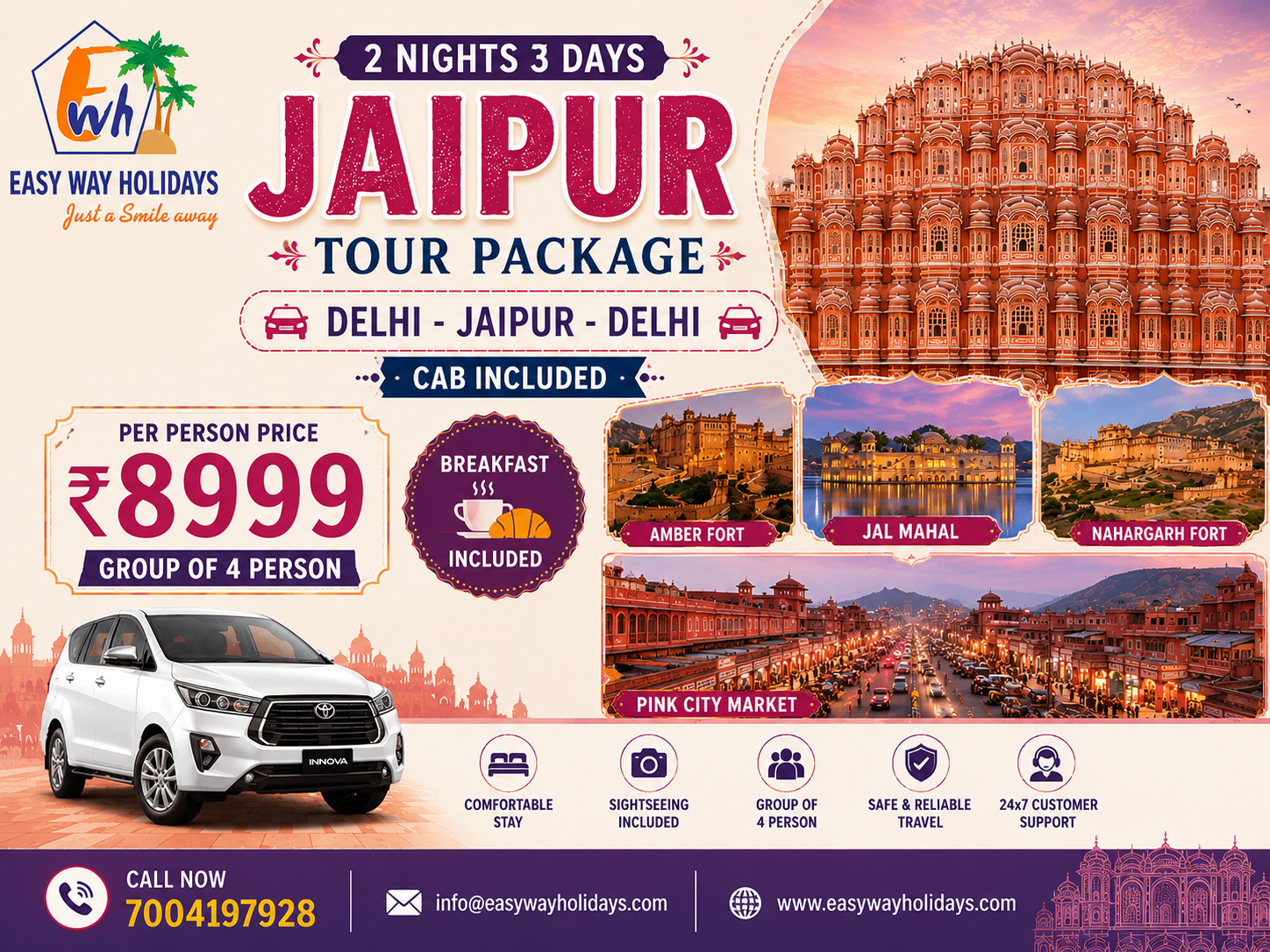 Jaipur Tour Package - 2 Nights 3 Days | Delhi to Jaipur