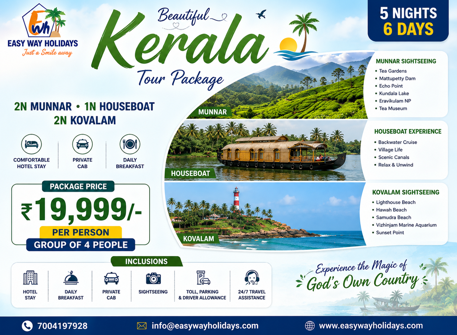6 Days 5 Night Kerala Package - pkg image