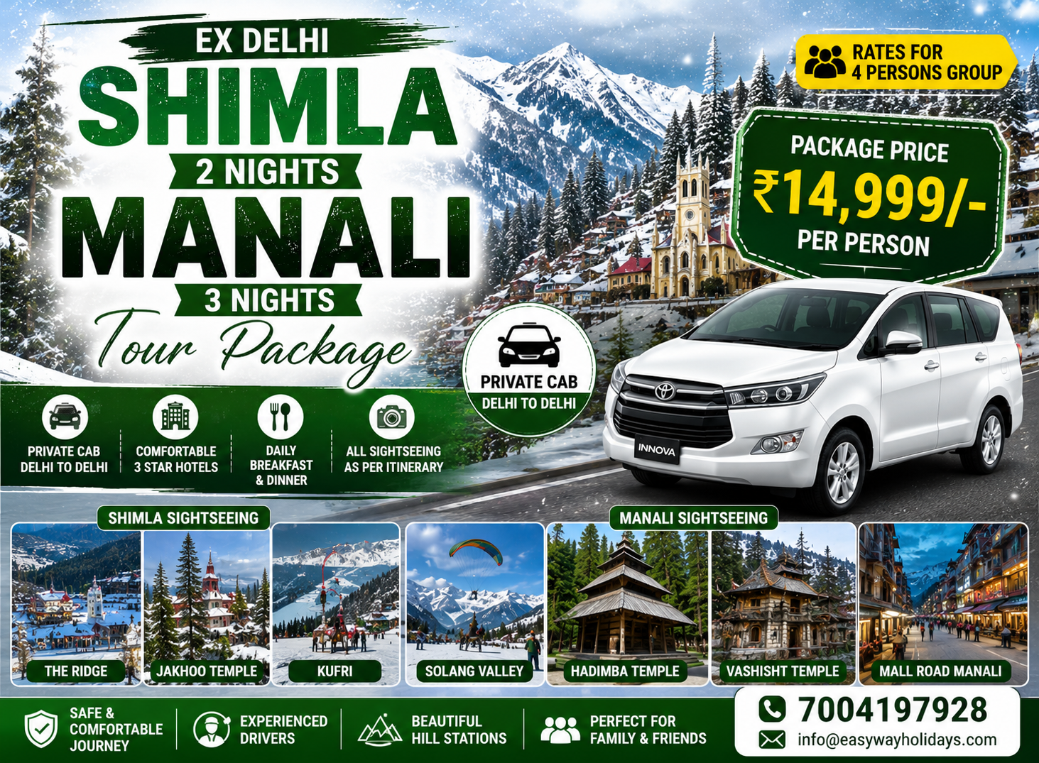 Shimla Manali Tour Package with beautiful Himalayan mountain views