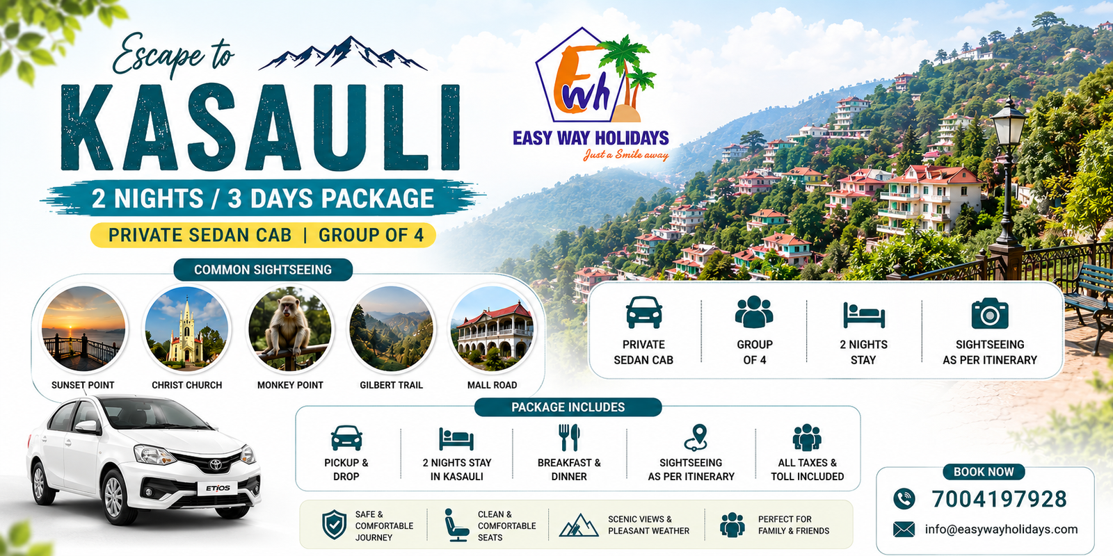 2 Night Kasauli Package tour package banner
