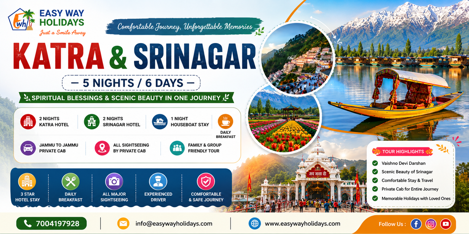 6 Days 5 Nights Veshno Devi Srinagar Package tour package banner