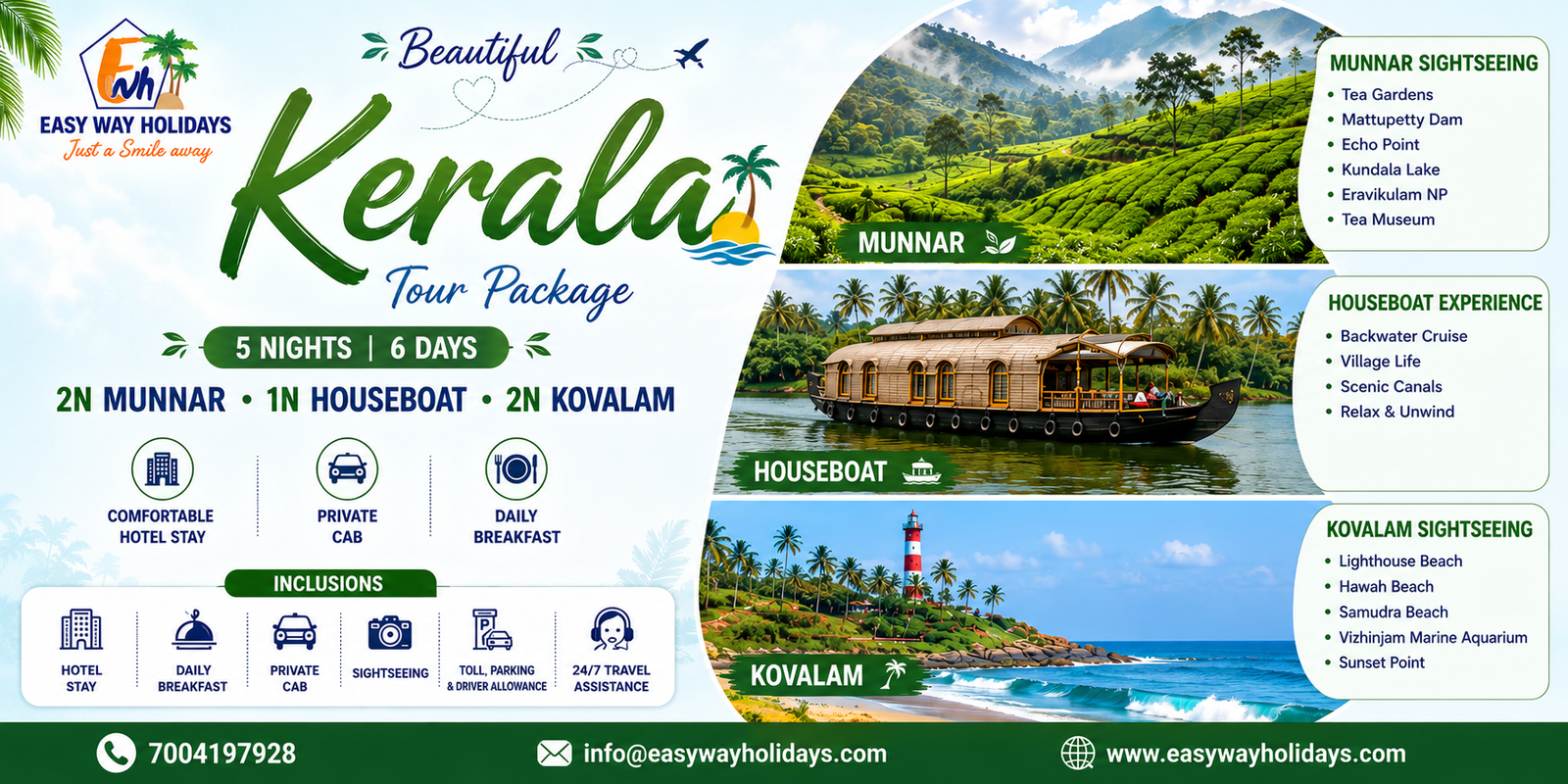 6 Days 5 Night Kerala Package tour package banner