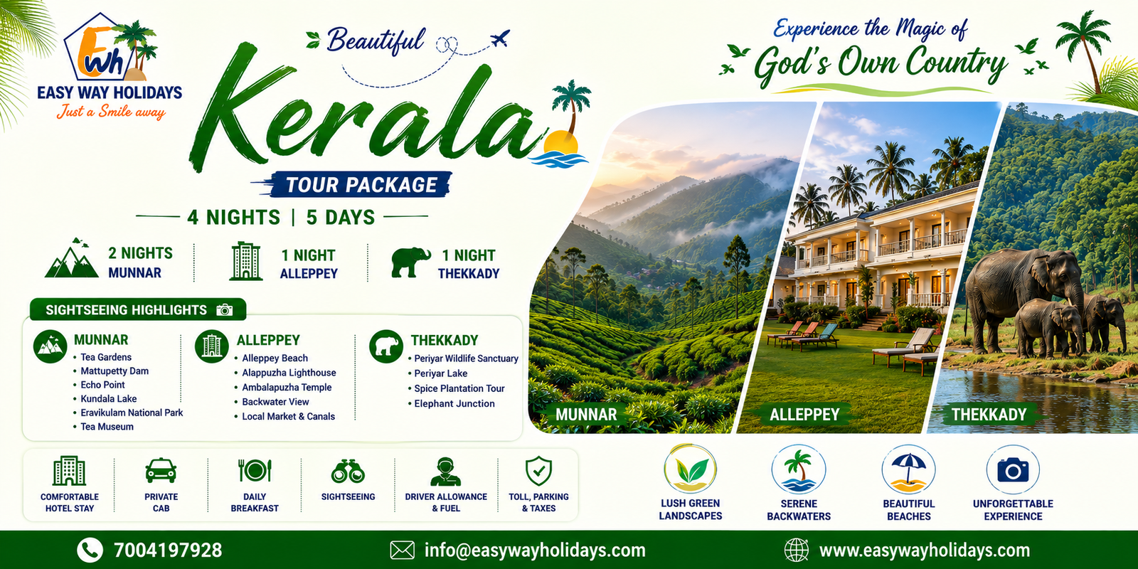 5 Days 4 Nights Kerala Package tour package banner