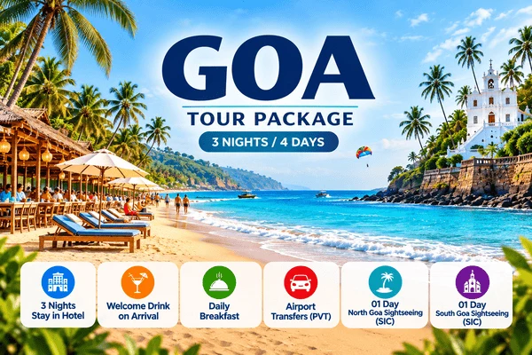 3 Nights 4 Days Goa Holiday Package with Hotel and Sightseeing