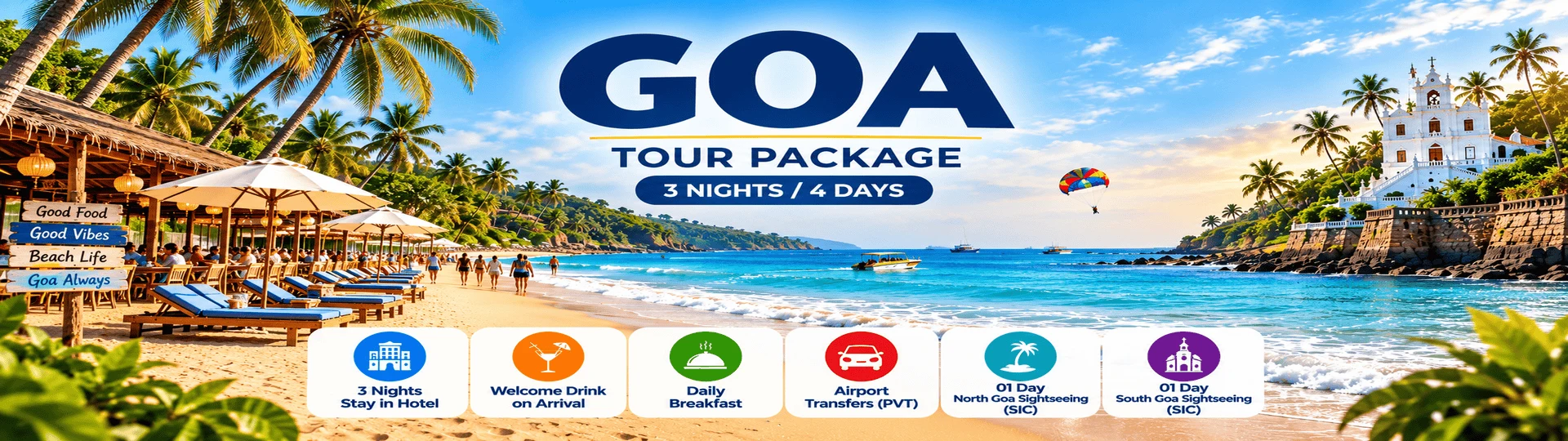3 Night 4 Days Goa Package tour package banner