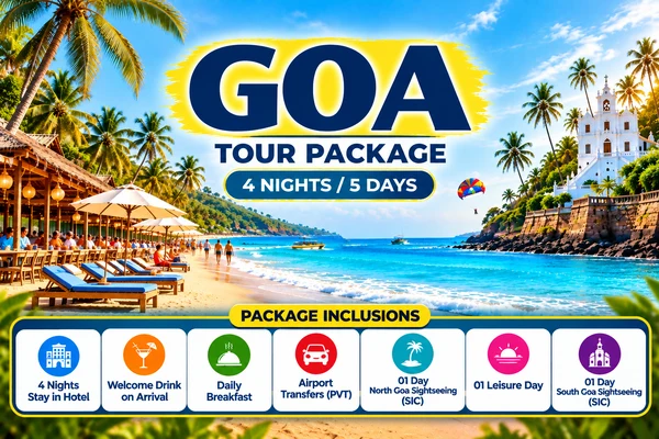 4 Nights 5 Days Goa Tour Package with Beach and Sightseeing