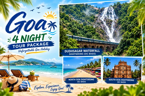 Goa Tour Package with Dudhsagar Waterfall and Sightseeing