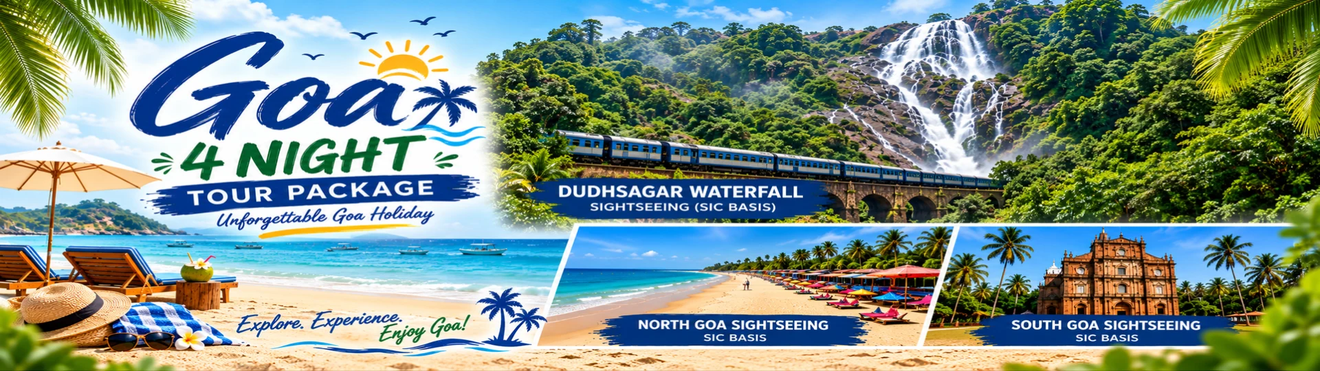 4 Night 5 Days Goa Package with Dudhsagar Waterfall tour package banner